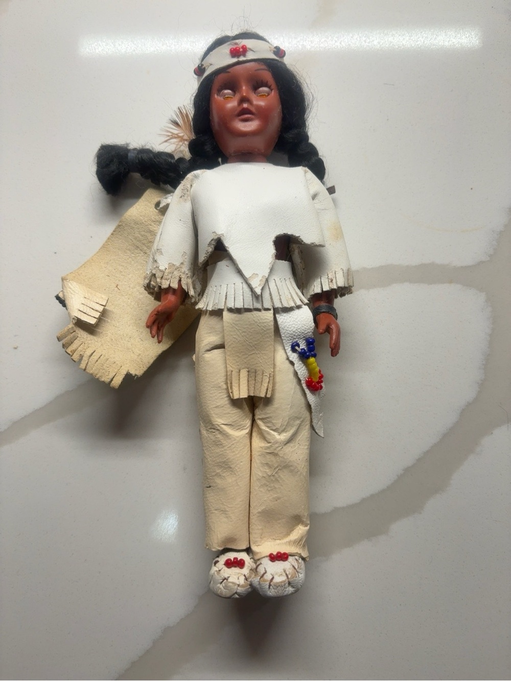 Vintage Carlson Native American Purse Doll Beaded 7”